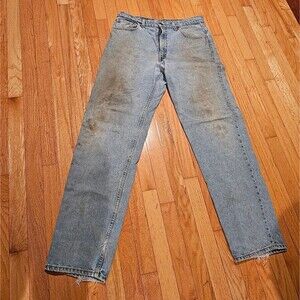 Men's Levi's Relaxed Fit Strait Leg 555 36x34 Distressed/Stained